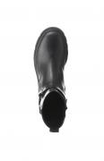 Marken-Kalb-Nappaleder-Stiefelette schwarz