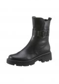 Marken-Kalb-Nappaleder-Stiefelette schwarz