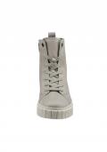Marken-Kalb-Nubukleder-Schnürstiefelette taupe Gr. 36 EU / 3.5 UK