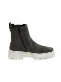 Marken-Kalb-Veloursleder-Stiefelette grau