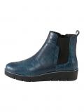 Marken-Kalbnappaleder-Stiefelette petrol
