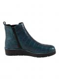 Marken-Kalbnappaleder-Stiefelette petrol