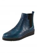 Marken-Kalbnappaleder-Stiefelette petrol