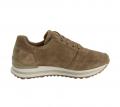 Marken-Kalbveloursleder-Sneaker camel