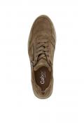 Marken-Kalbveloursleder-Sneaker camel