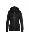 Marken-Kapuzen-Sweatjacke schwarz