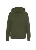 Marken-Kapuzensweatjacke olivgrün