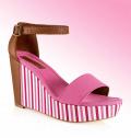 Marken-Keilsandalette magenta