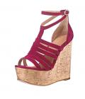 Marken-Keilsandalette rot