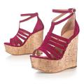 Marken-Keilsandalette rot