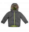 Marken-Kinder-Jacke grau-limone