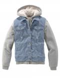 Marken-Kinder-Sweat-Jeans-Jacke blau-grau