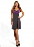 Marken-Kleid m. Drapierungen lila-grau
