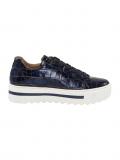 Marken-Lackleder-Sneaker blau