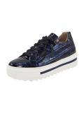 Marken-Lackleder-Sneaker blau