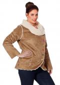 Marken-Lammfellimitat-Jacke hellbraun