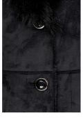 Marken-Lammfelllookjacke schwarz