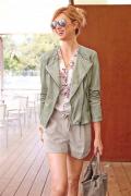 Marken-Lammnappalederjacke beige