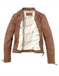 Marken-Lammnappalederjacke cognac