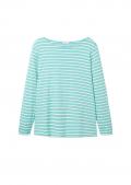 Marken-Langarmshirt türkis-gestreift