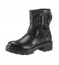 Marken-Leder-Bikerboots schwarz