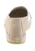 Marken-Leder-Espadrilles taupe-weiß