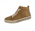 Marken-Leder-High-Top-Sneaker cognac