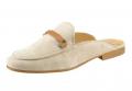 Marken-Leder-Sabot beige