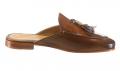Marken-Leder-Sabot braun