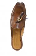 Marken-Leder-Sabot braun