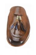 Marken-Leder-Sabot braun