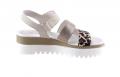 Marken-Leder-Sandalette beige-leo