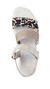 Marken-Leder-Sandalette beige-leo