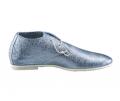 Marken-Leder-Slipper hellblau-metallic