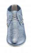 Marken-Leder-Slipper hellblau-metallic
