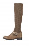 Marken-Leder-Stiefel taupe