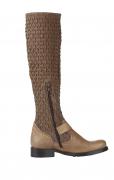 Marken-Leder-Stiefel taupe