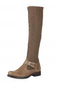 Marken-Leder-Stiefel taupe