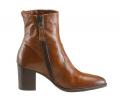 Marken-Leder-Stiefelette braun