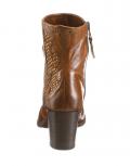 Marken-Leder-Stiefelette braun