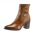 Marken-Leder-Stiefelette braun