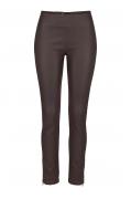 Marken-Lederimitat-Jeggings braun