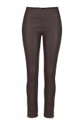 Marken-Lederimitat-Jeggings braun