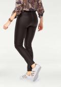 Marken-Lederimitat-Jeggings braun