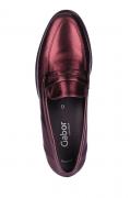 Marken-Lederslipper rot-metallic