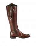 Marken-Lederstiefel cognac