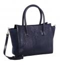 Marken-Ledertasche marine