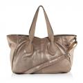 Marken-Ledertasche taupe