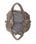Marken-Ledertasche taupe