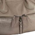 Marken-Ledertasche taupe